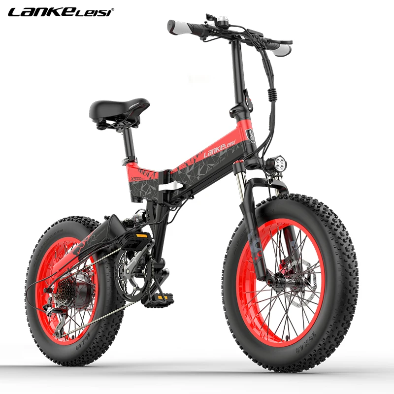 LANKELEISI X3000PLUS 20 inch fat tire folding electric bike 48v 10.4ah lithium battery e bike 1000w electric bicycle