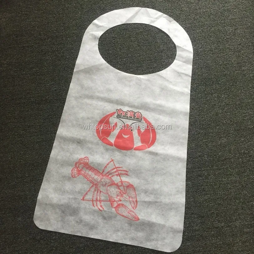 Disposable Adult Bibs Waterproof Disposable Bibs with Crumb Catcher Plastic Bibs Single Use Dining Clothing Protectors (100 Pcs)