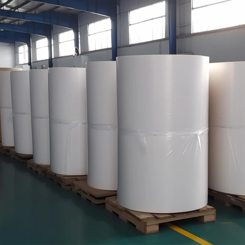 Популярный 60mic белый глянцевый BOPP с акриловым 60gsm glassine 1080 мм x 2000 м самоклеящийся Джамбо рулон