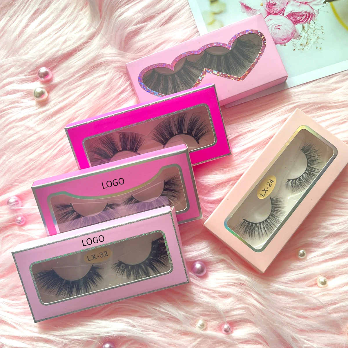 Low moq eyelash extensions faux mink eyelash natural strips mink lashes
