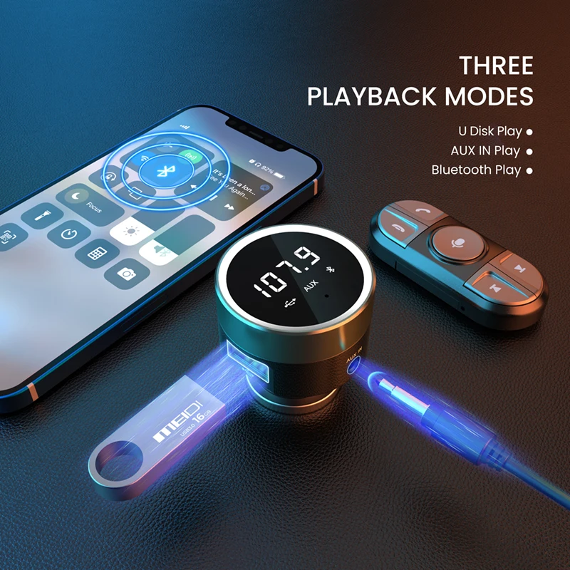 Best Price Wireless Am/fm BT Transmitter Smart Car Phone Charger Fm Transmitter Cigarette Lighter Universal Bluetooth Car Kit