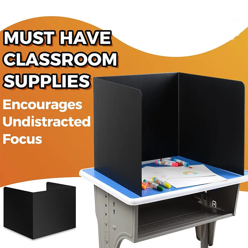 Durable Waterproof Plastic Study Board Classroom Teacher Supplies Test Divider Black Desk Dividers for Students