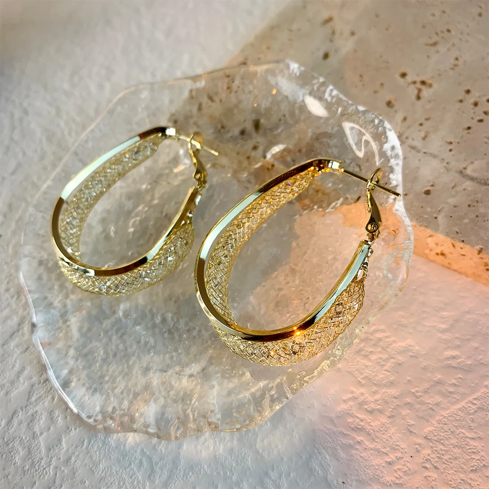 Gold-Plated Copper, 925 Silver Needles Earrings Cut-out Hoop Earrings Fashion Designer High Quality Jewelry Earrings