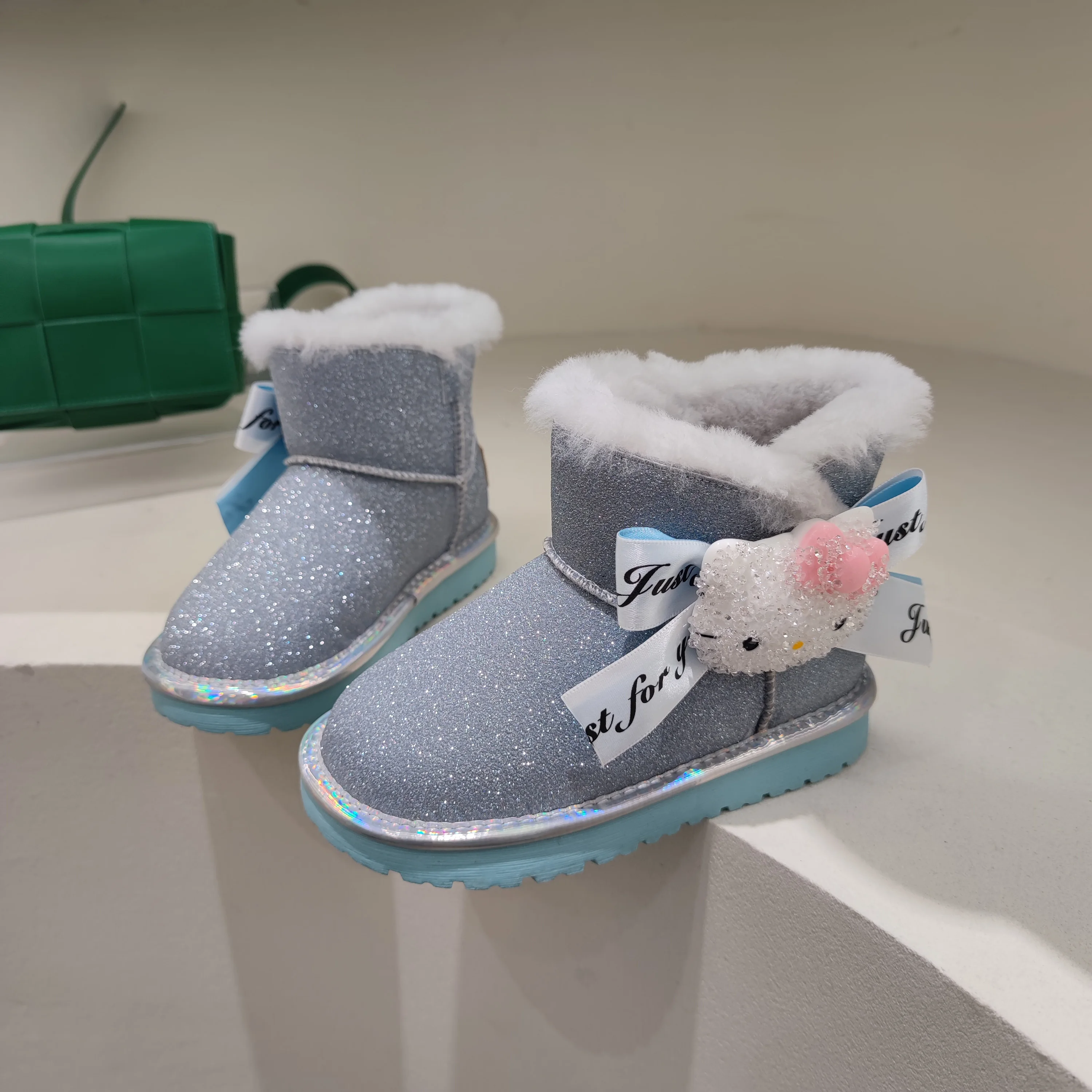 Зимние Мультяшные хлопковые нескользящие удобные детские ботинки для малышей Детские ботинки для девочек