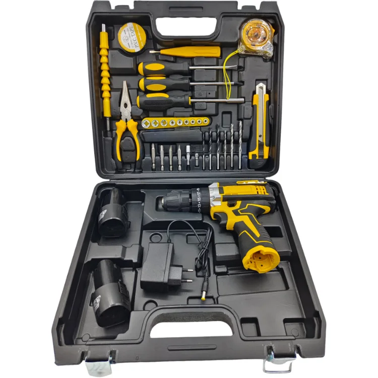 Home Use Multi-Function Cordless Electric Tools Set Lithium Battery Powered Hand Drill Screwdriver Impact Feature Industrial