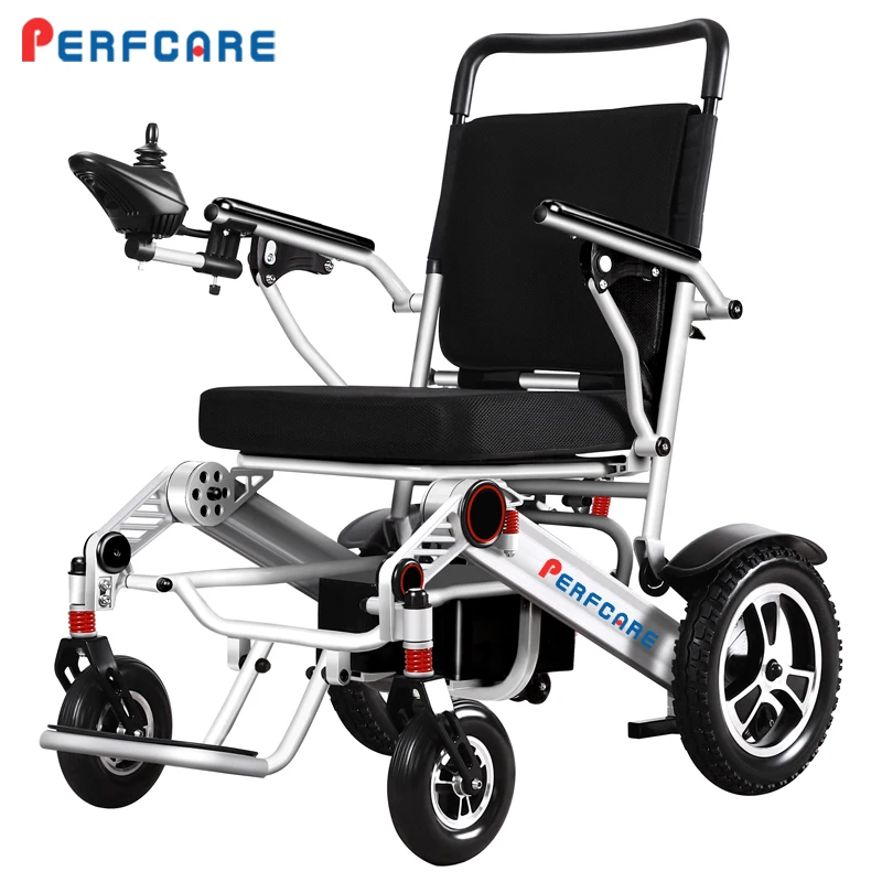 Health Care Supply Shock Absorption Disabled Portable Wheelchair Folding Lightweight Aluminum Auto-folding Electric Wheelchair