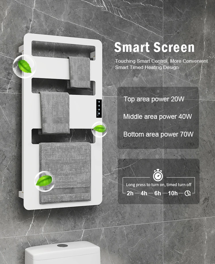 wall hanging towel ladder with touch control district heating and timer