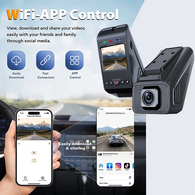 Highest Video Resolution Car Black Box 4K Car Dash Cam With Wifi 4K Dash Camera 4K Uhd Wide-ngle Lens Dash Cam