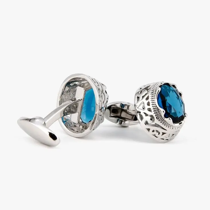 
Fashion Sapphire cufflinks ruby cuff-links red or blue cuff button,Sparkling Crystal LuxuriousRhinestones cufflink brand 