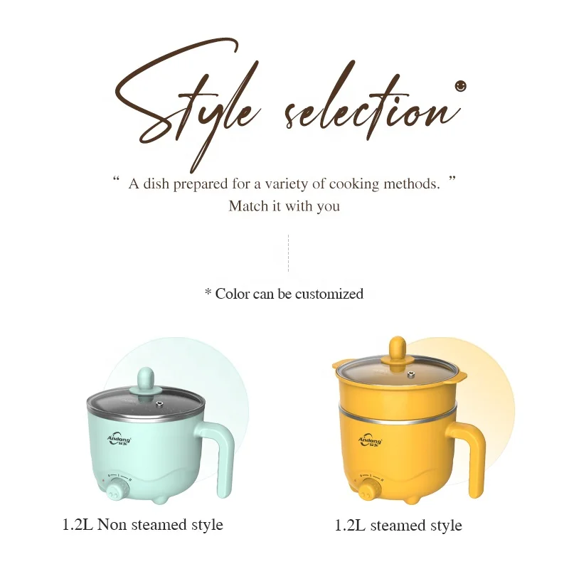 Andong small electric multi-function hot pot 1.2L instant noodle cooker