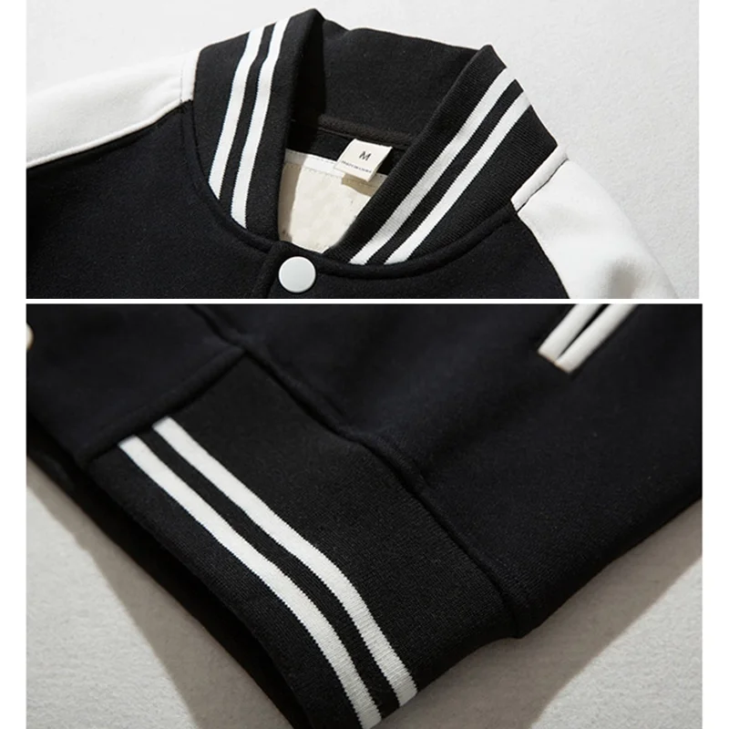 New Custom Printed Embroidered Logo Colorblock Polyester/Wool Baseball Bomber Jacket