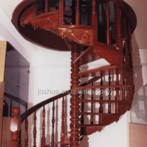wood carved spiral staircase