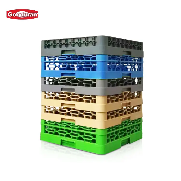 Commercial square glass storage restaurant bowl drying rack plastic flatware rack