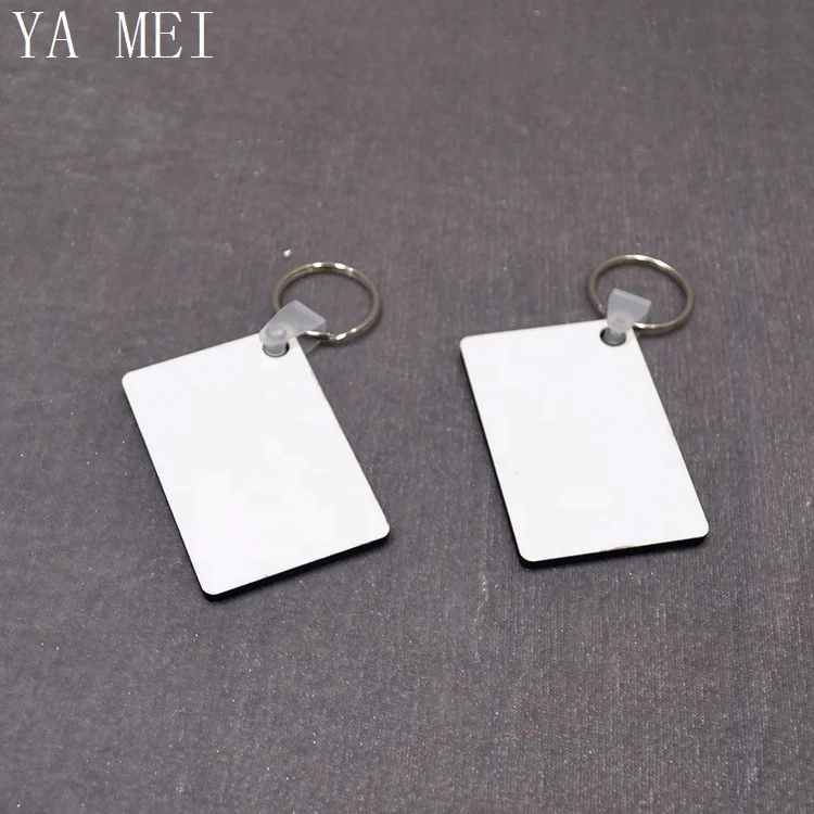 Quality Wholesale Holiday Gifts Diy Rectangle Mdf Blank Sublimation Keychain