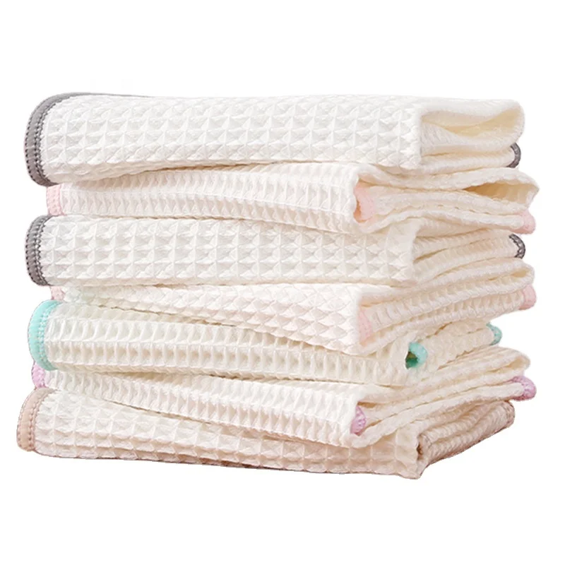 Wood Fiber Waffle Kitchen Wash Cloth Towel Kitchen Rag Tea Towel Wash-cloth Dishcloth Kitchen Waffle Cleaning Cloth Towel