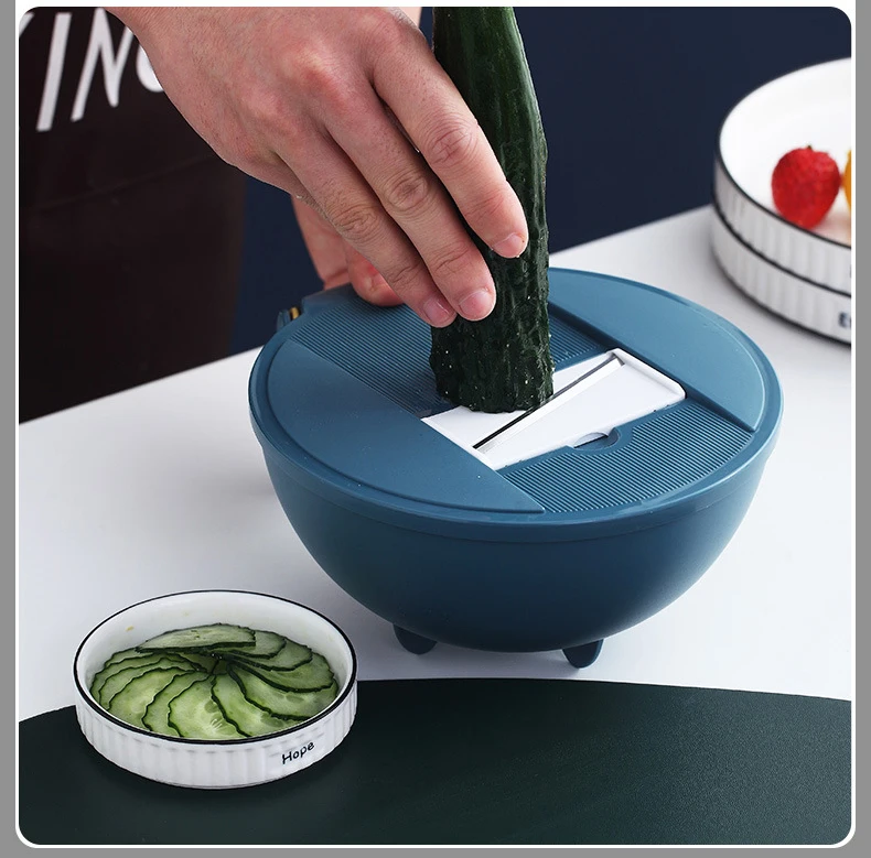 
Adjustable Kitchen Grater Slicer Food Vegetable Cutter Manual Fruits Vegetable Shredder Cutter Slicer with Container 