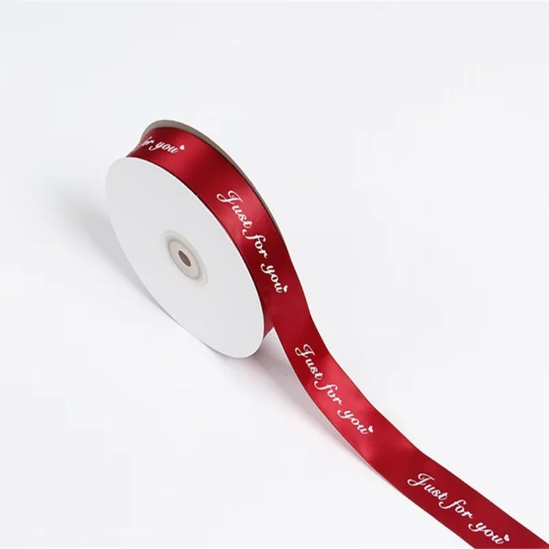 Custom Satin Wedding Ribbon Luxury Gold Foil Printed Floral Design Daily Use Custom Brand Name Logo Luxury Gift wrapping ribbon