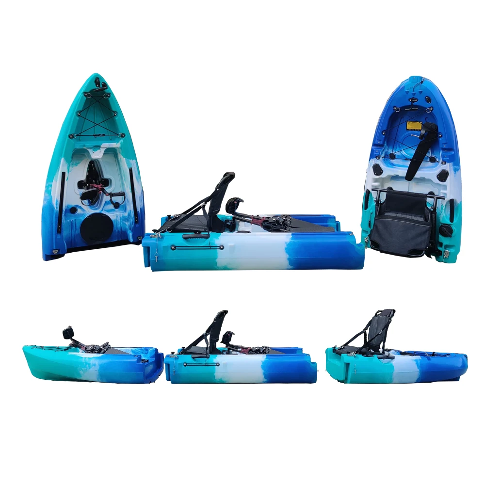 Seaperk HDPE Plastic Hard Shell Hand Feel Free Two Pieces Electric Kayak Con Pedal Boat For 2 Person Fishing Kayak