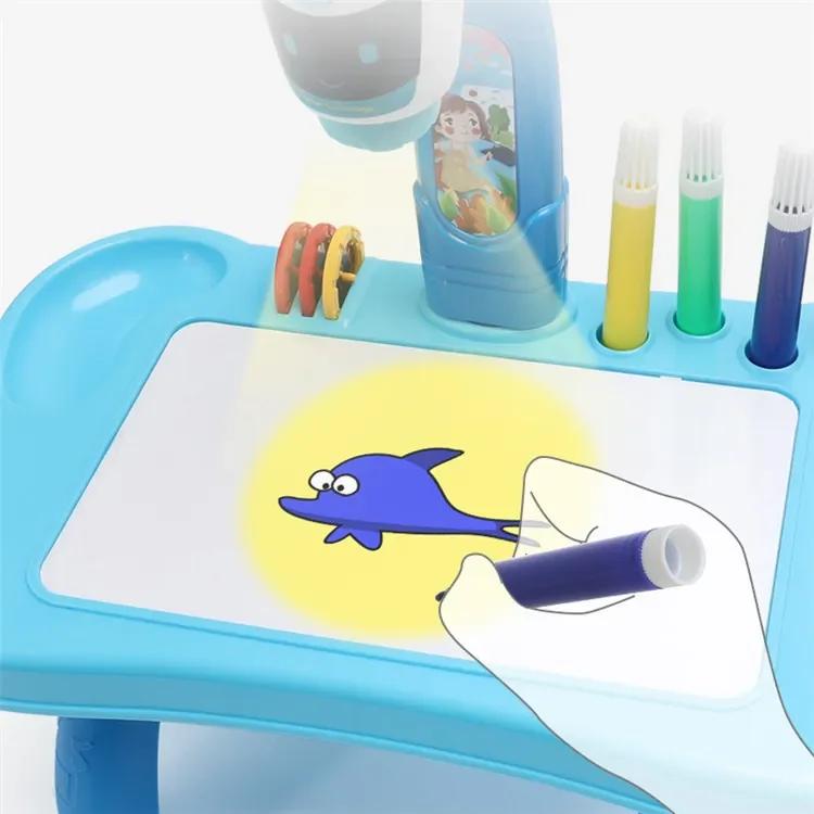 Children Painting Board Desk Led Projector Art Drawing Toys Set Drawing Projector Educational Toy For Kids