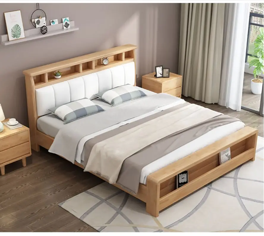 Профессиональный производитель на заказ 1,8 м двойная современная мягкая деревянная гостиничная деревянная настенная кровать