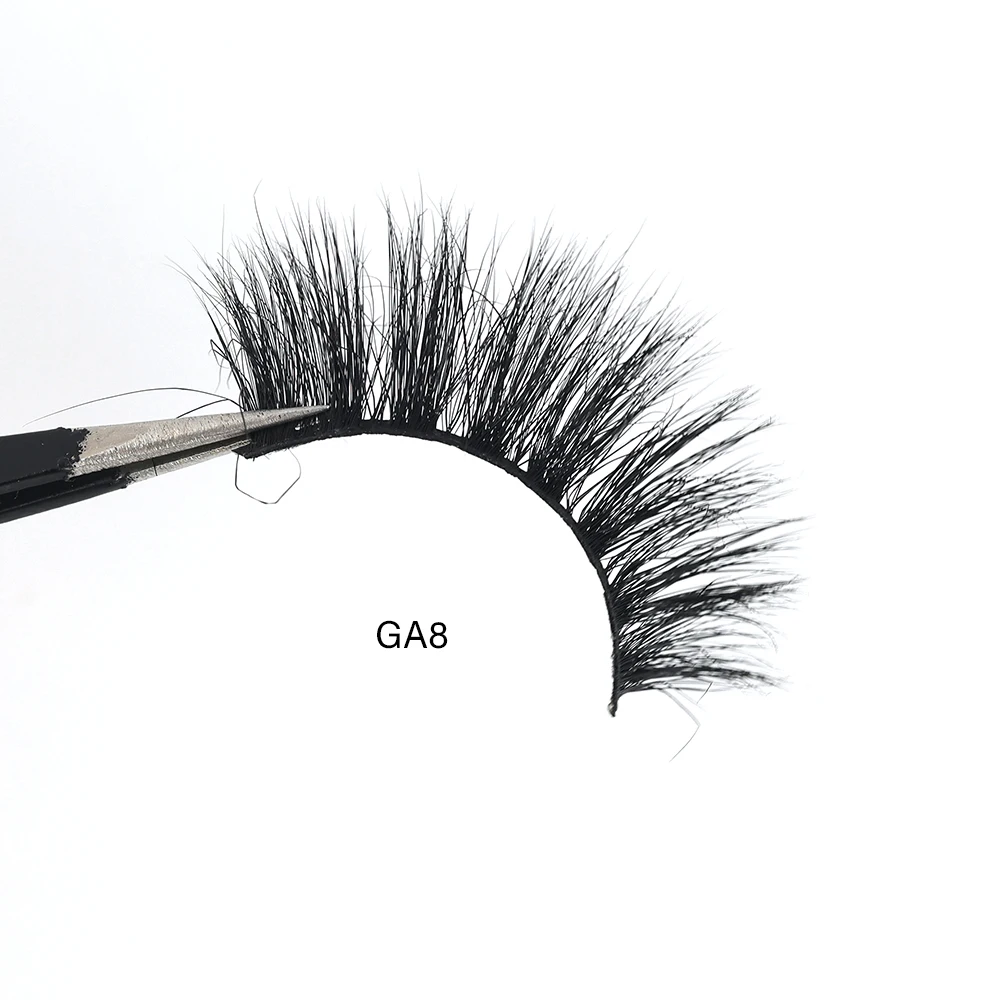 Glueless 8-18mm fibre lashes with customized packaging 3d lashes private label faux false mink eyelash