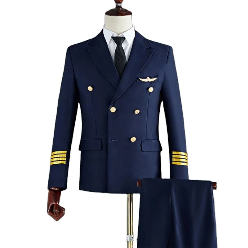 Pilot uniform long sleeve suit Airline pilot uniform factory wholesale Aviation overalls customization