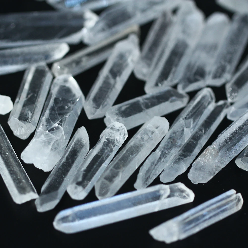 High Quality Natural Point Crystal Small Double Point Clear Quartz Rough Sticks Raw Crystal Points For Home Decor