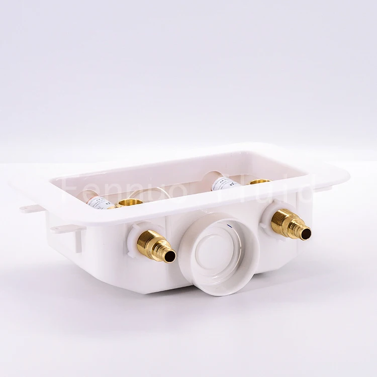 China Manufacturer Low Lead Alloy Washing Machine Outlet Box with PEX 1807 Inlet Connection  copper water hammer arrestor