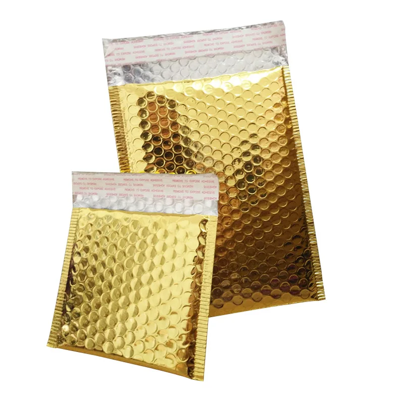 Lightweight logo printed aluminum foil padded bag metallic mailer envelopes