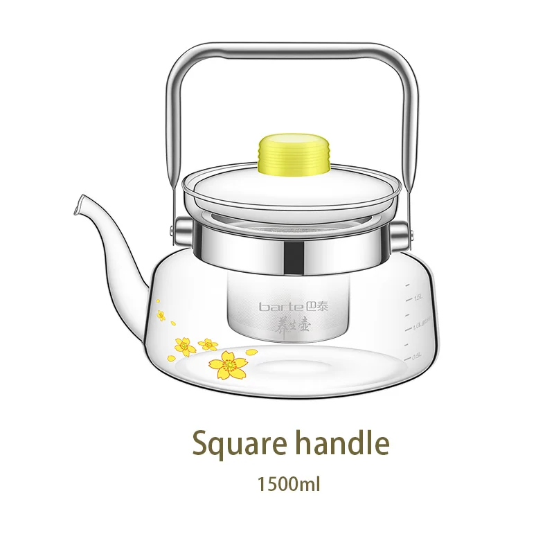 
Amazon hot seller: heat resistant high borosilicate glass teapot 