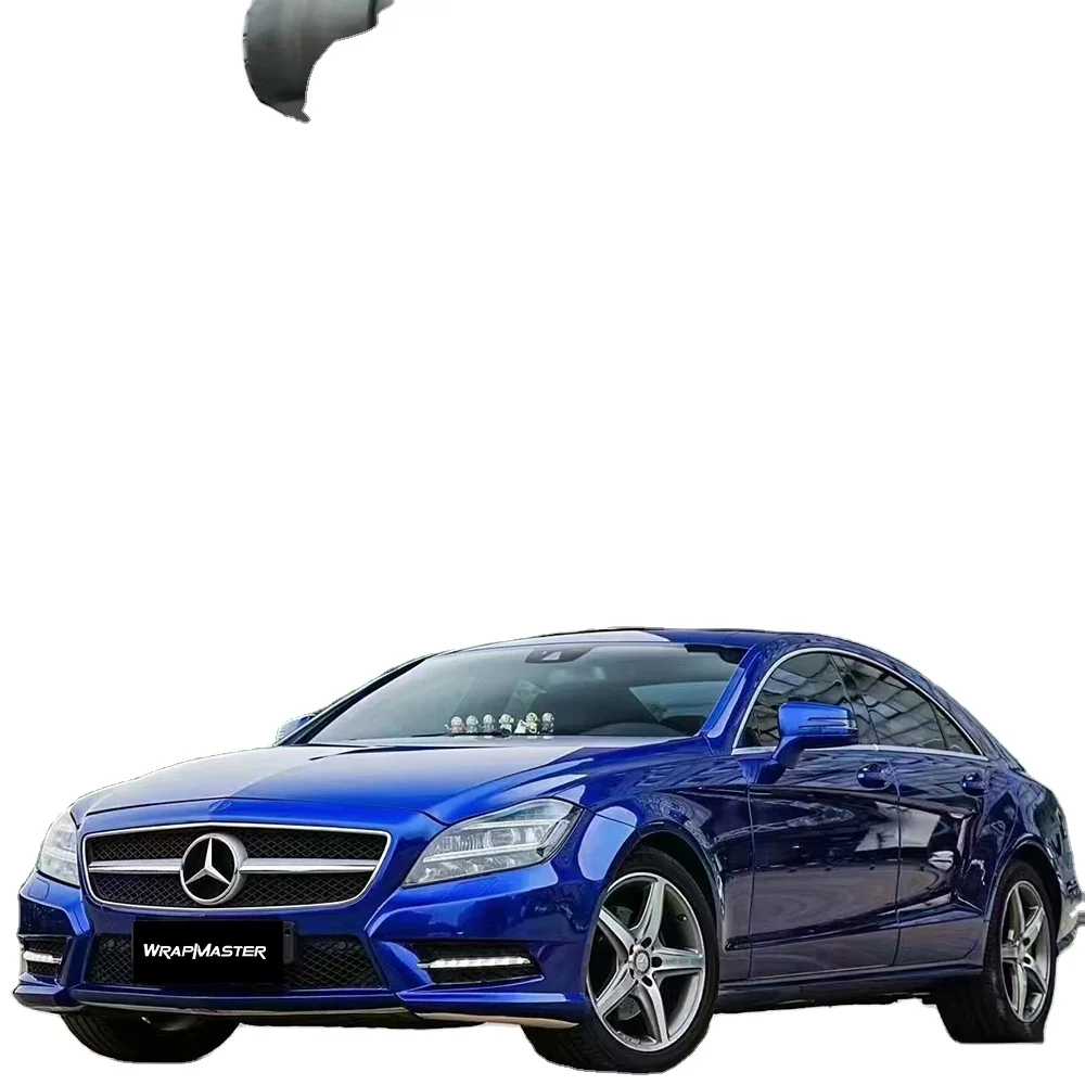 WRAPMASTER 1.52*18m PET Liner Liquid Metallic Ocean Blue Wrap Material For Vehicles