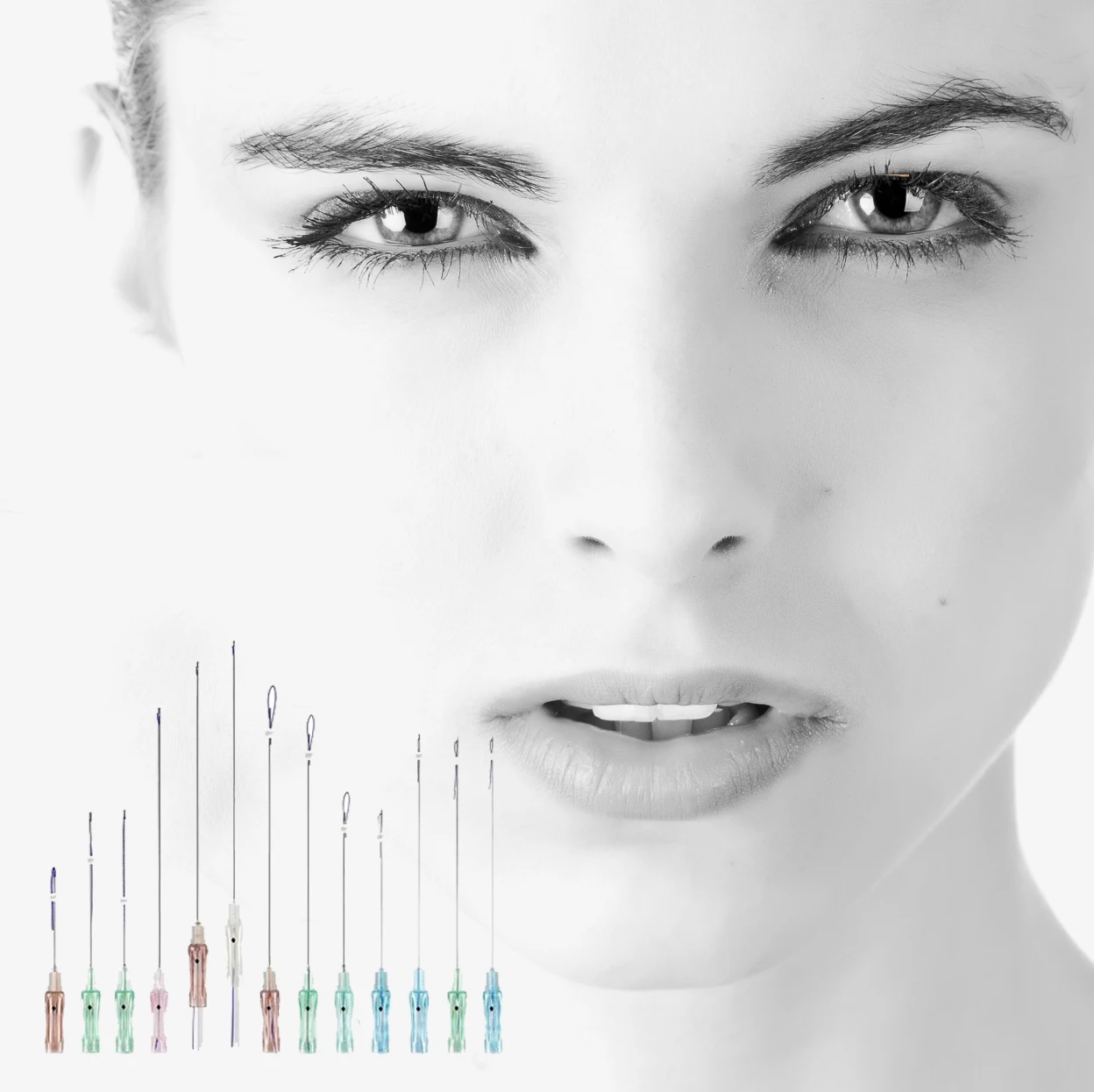 
High quality 19G100mm error correction PDO/ PCL absorbable medical suture fios pdo lift 