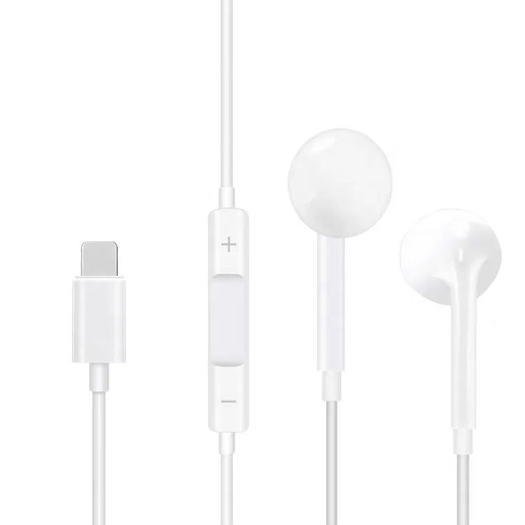 premium pop-up stereo in-ear wired Lightnings headset earphone for iphone 7 8 x 11 headphone with mic