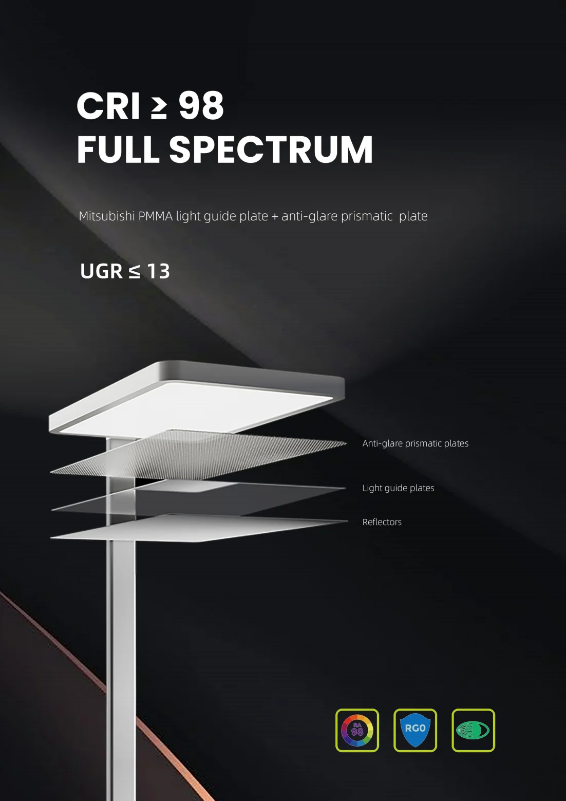 Modern Design LED Floor Lamps with Light Sensor Standalone Aluminum Body Touch Screen Knob Dimmer No Flicker for Bedrooms Hotels