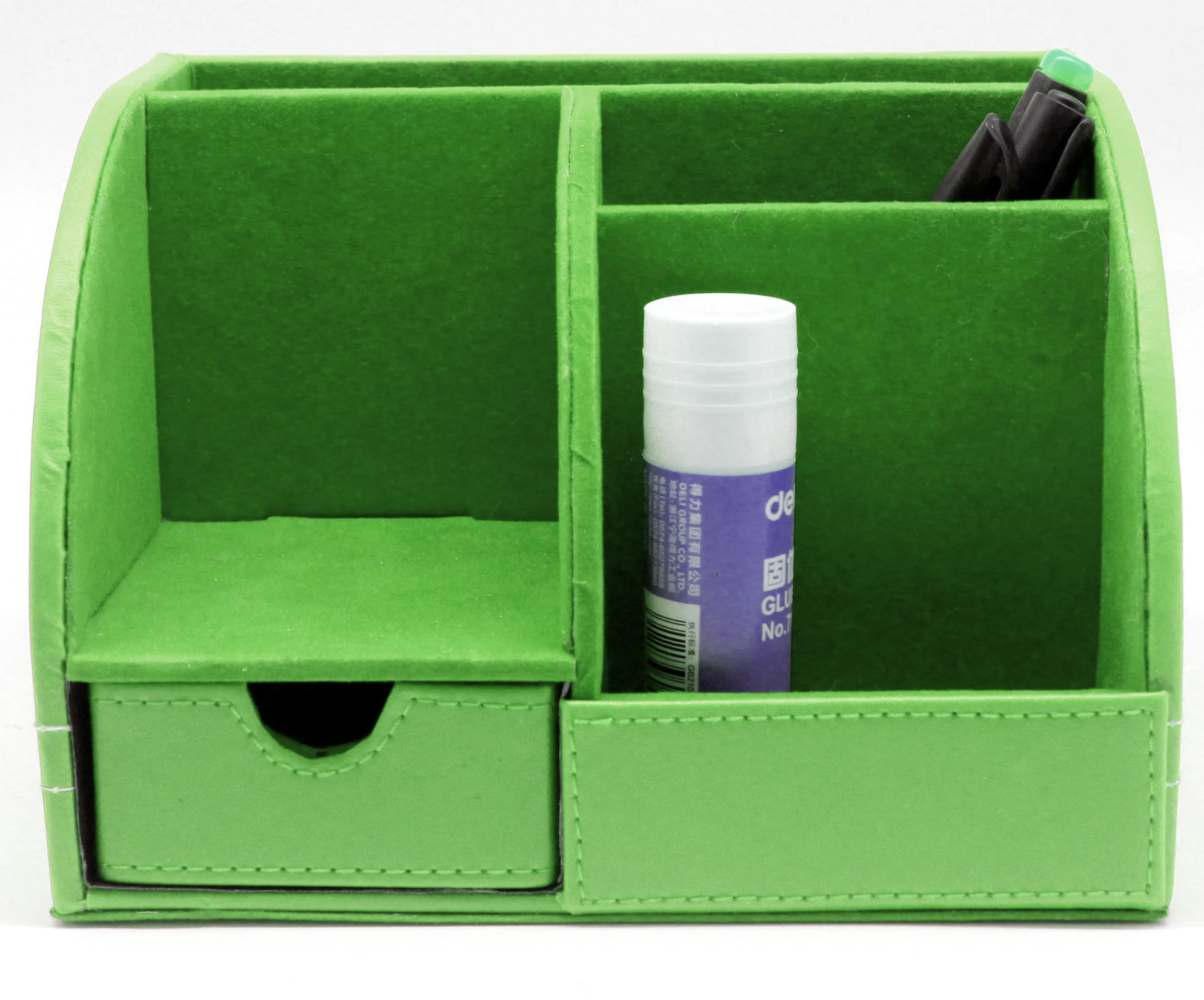 
Amazon hotsale Custom logo high quality MDF PU leather office desk organizer 