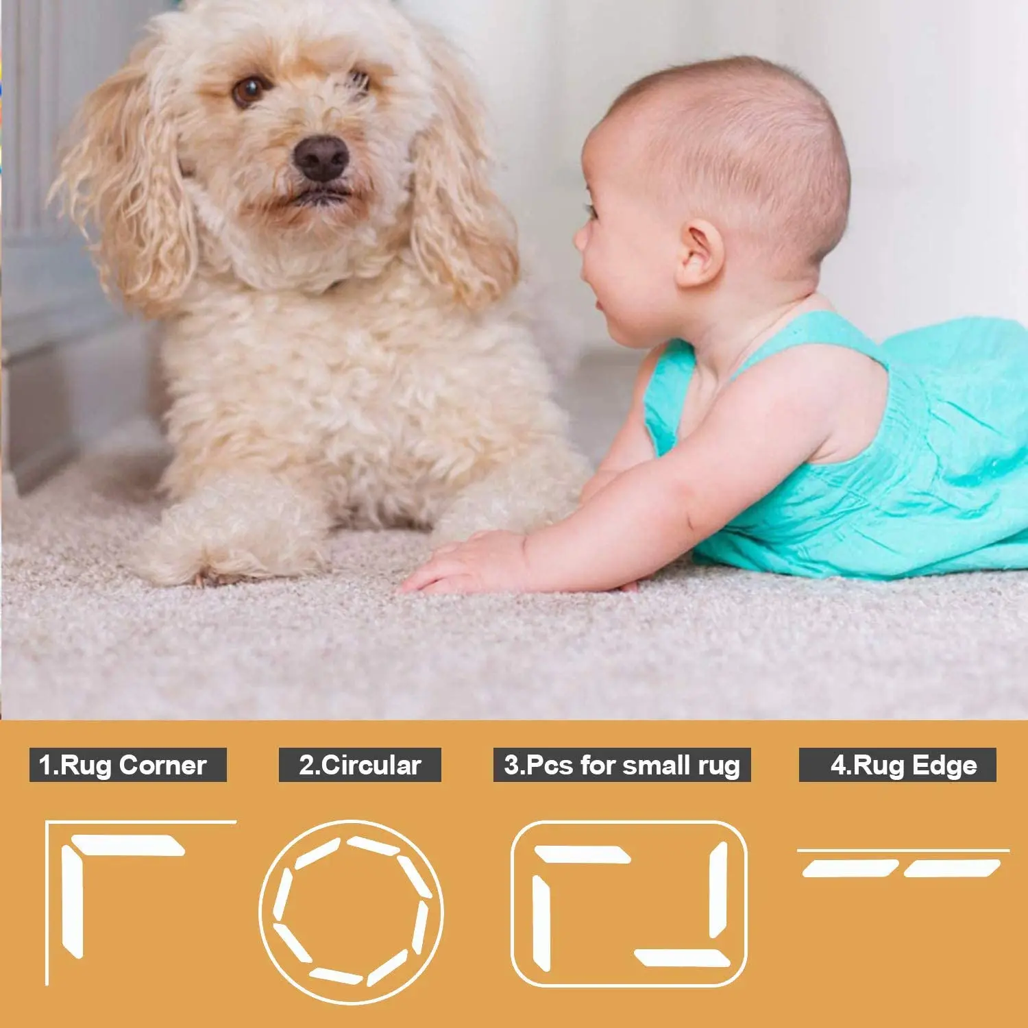 Rug Carpet Mat Grippers Non Slip Anti Skid Gripper Reusable Washable Silicone Grip