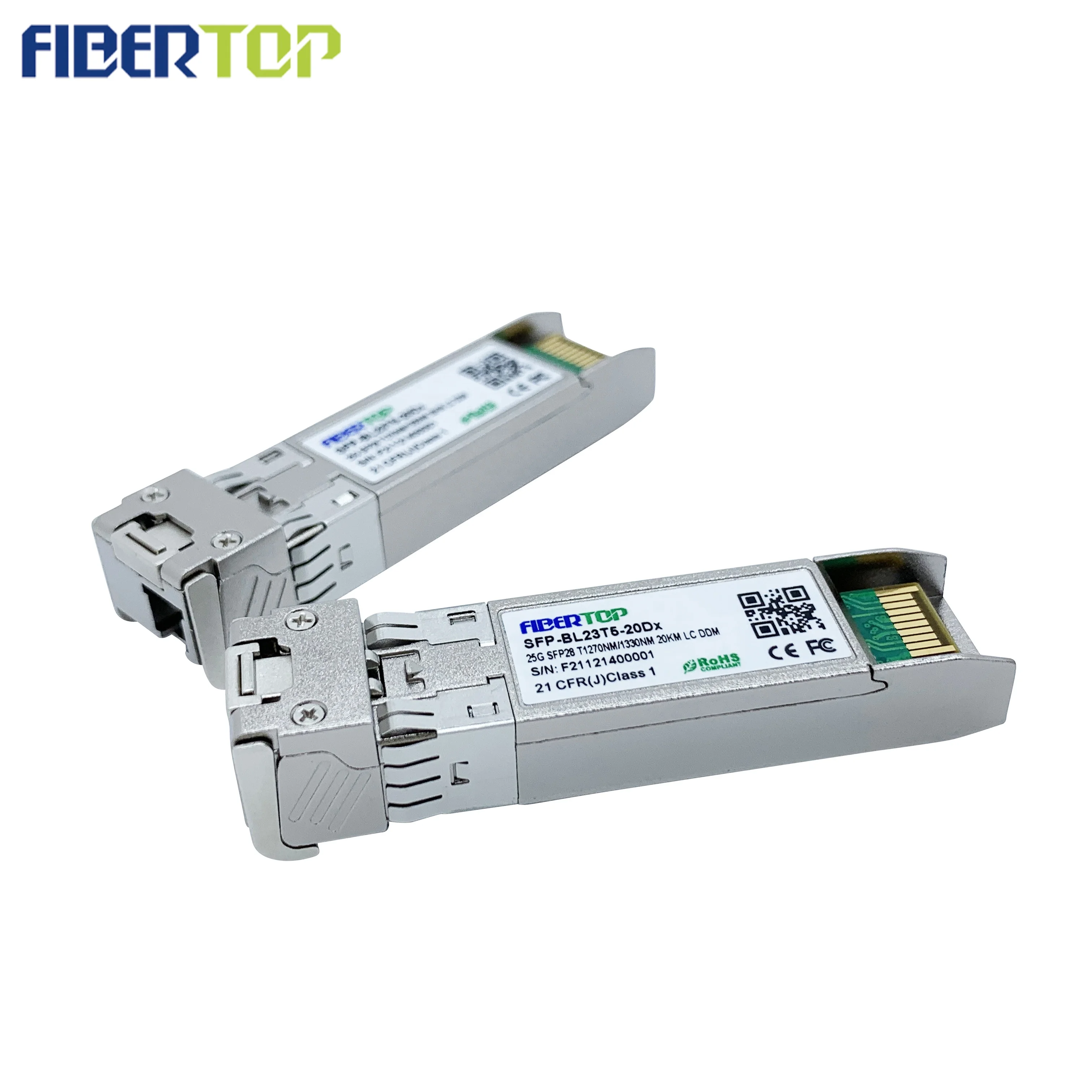 Fibertop SFP28 BiDi 1270nm-TX/1330nm-RX SFP-25GBX-U-20-C совместимый 25 гбасе BOSA 20 км LC SMF оптический трансивер sfp модуль