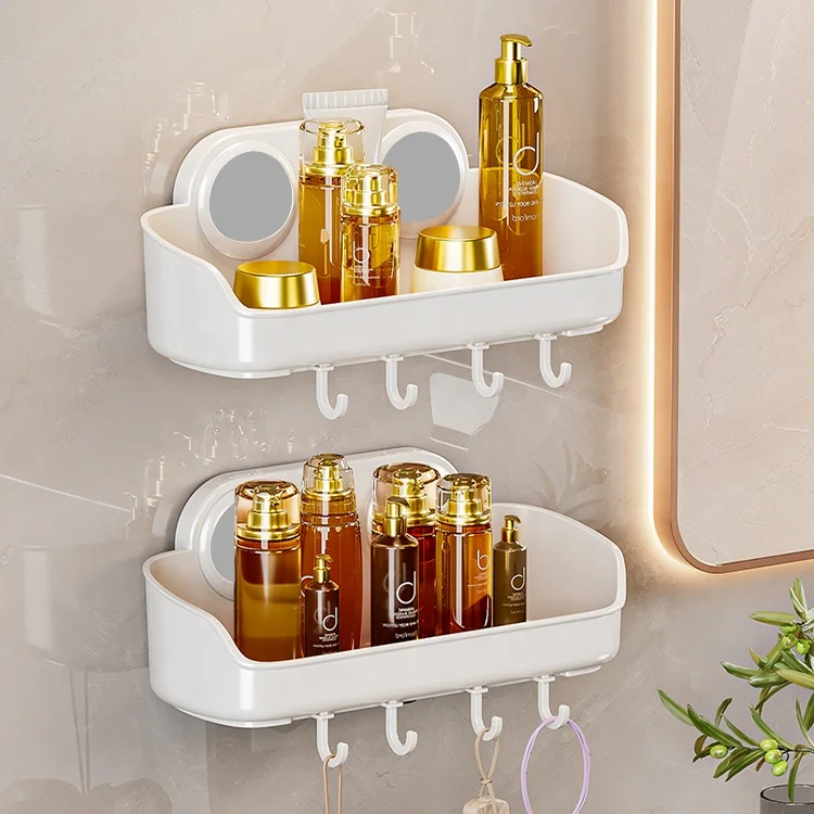 Toilet bathroom shower shelf wall hanging free punching 2 Pack hook bathroom organizer shower caddy