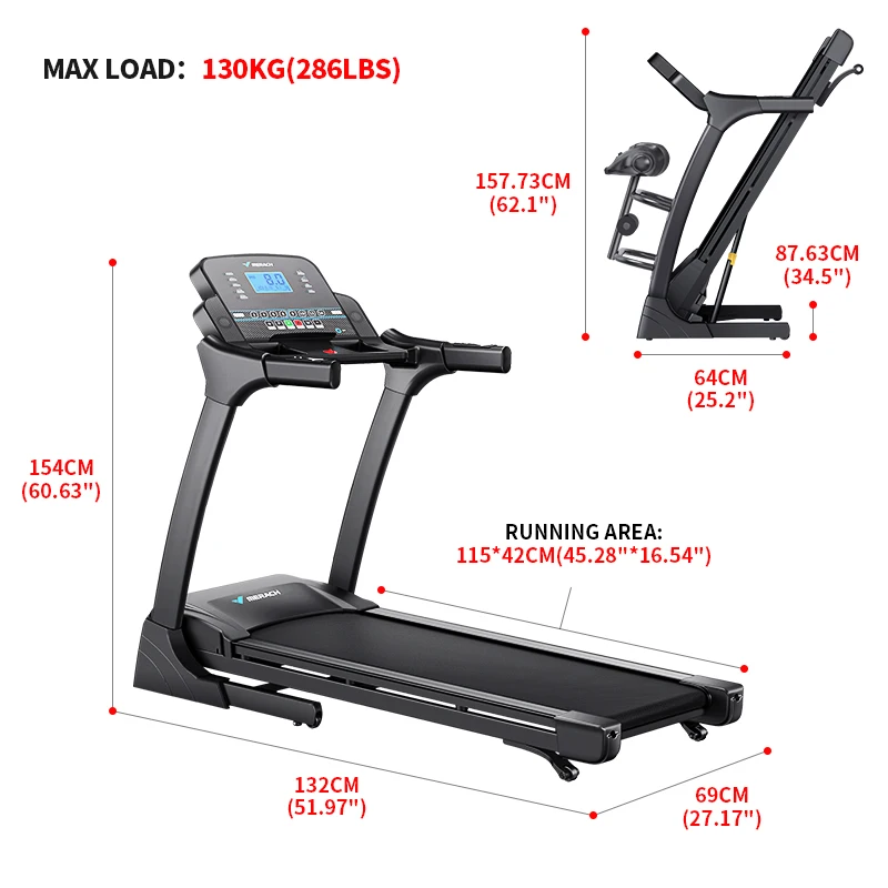 MERACH Wholesale High Quality Multifunction Electric Gym Equipment Professional Music Home Treadmill