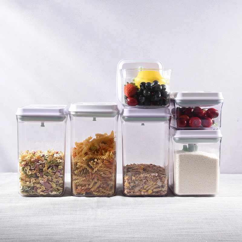 Hot Sales Food Canisters Preservation Spaghetti Sealed Cans Clear Stackable Bpa-Free Pop Up Airtight food storage & container