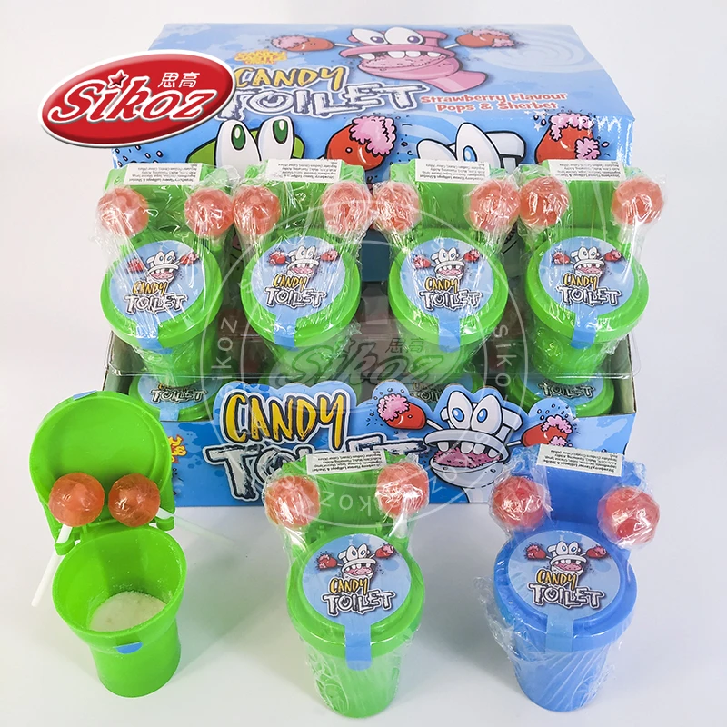 hotsale lollipop closestool toy candy (lollipop and powder)