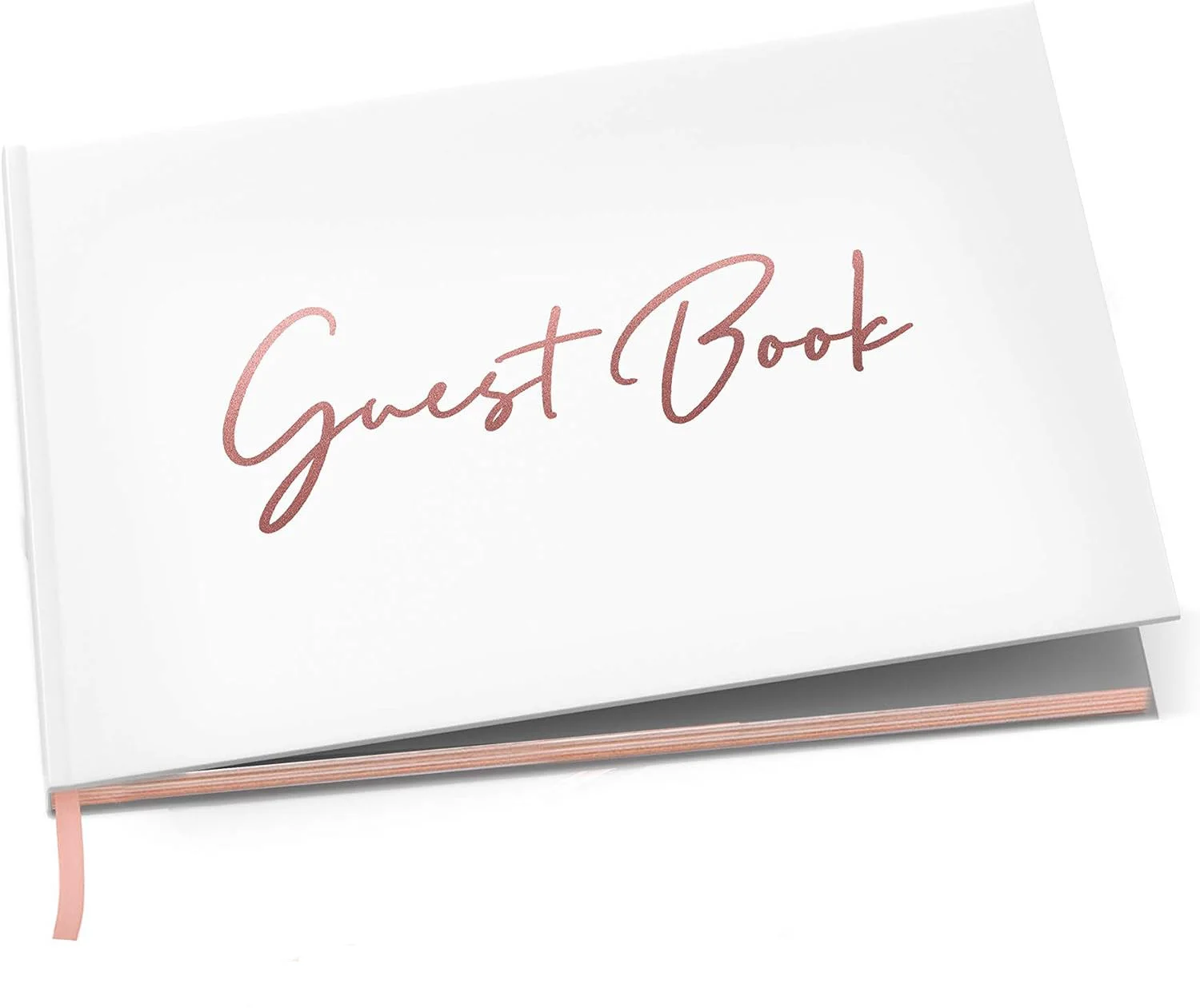 Hardcover White Polaroid Book 100 Page 50 Sheets  Foil Gilded Edges for Guests & Visitors to Sign at a Party with pen and cards