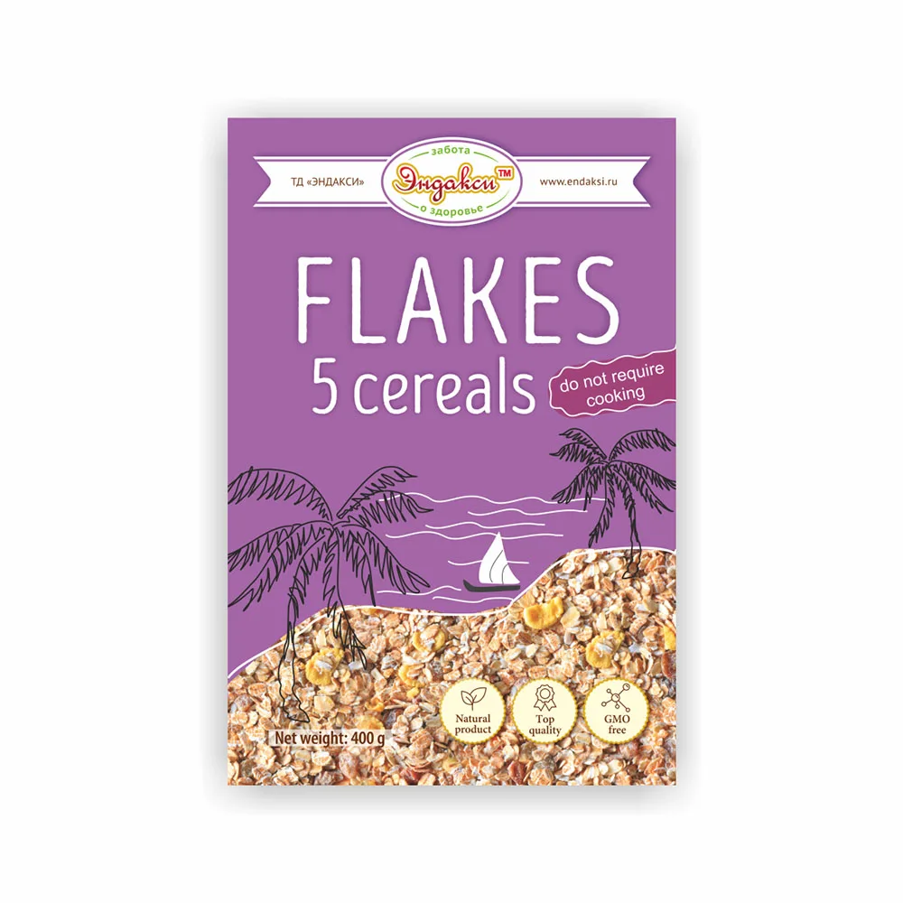 
Flakes 5 Cereals: buckwheat, rye, millet, oats and barley 