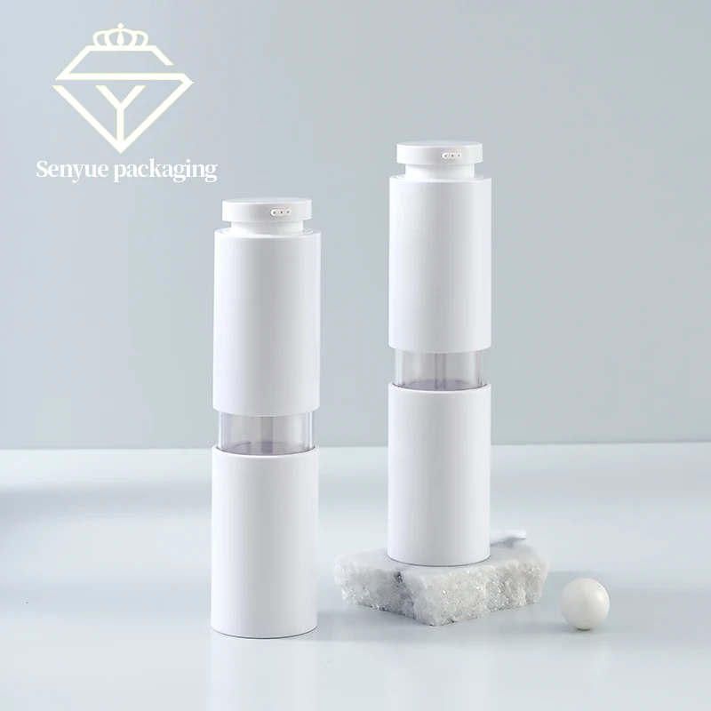 New skin care product packaging press vacuum face cream sub bottled plastic lotion essence three empty bottles