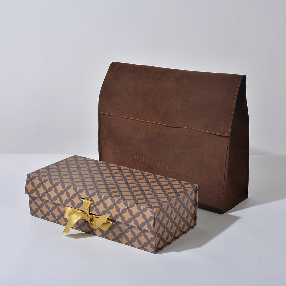 Lionwrapack High-Quality Storage Boxes Customizable Logo, Foldable Design, Magnetic Closure, and Deerskin-Like Pouch