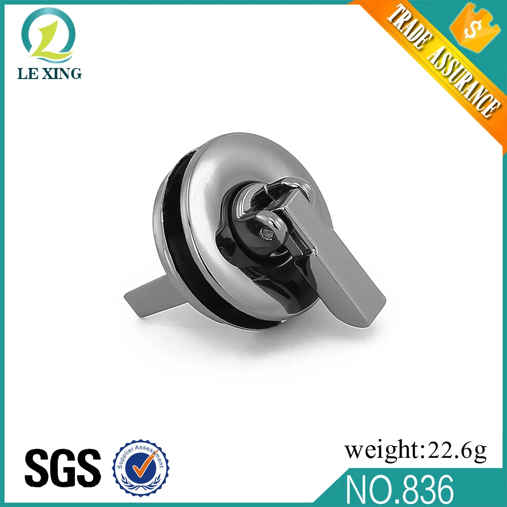 Wholesale bag hardware custom metal handbag lock high quality for bag clip lock metal plates for handbags