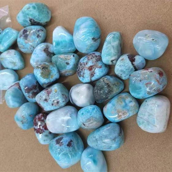 Wholesale A Grade Nature Gemstone  Free Shape Tumble Smooth Rough Larimar Stone DIY Jewelry Making