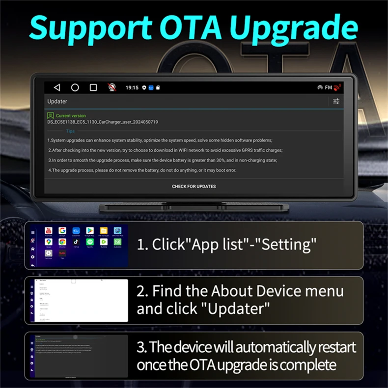 New product customization Lightweight portable dash cam 2G Ram GPS BT AUX FM Rearview Mirror Video Recorder