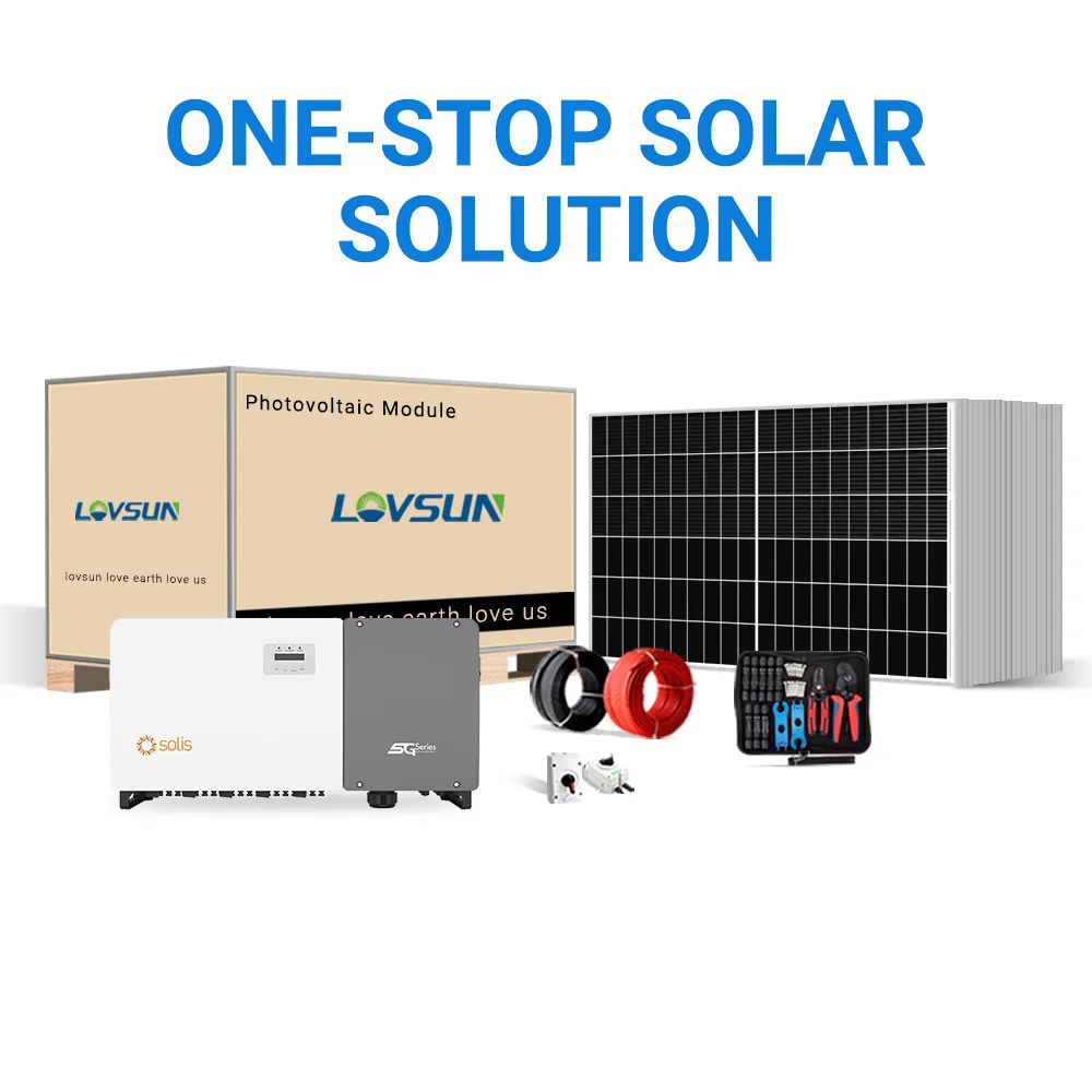 Lovsun Solar Panel System 80kw 100kw 110kw 120kw125kw Solar Photovoltaic System Solar Power Kit on Grid Solar Energy System