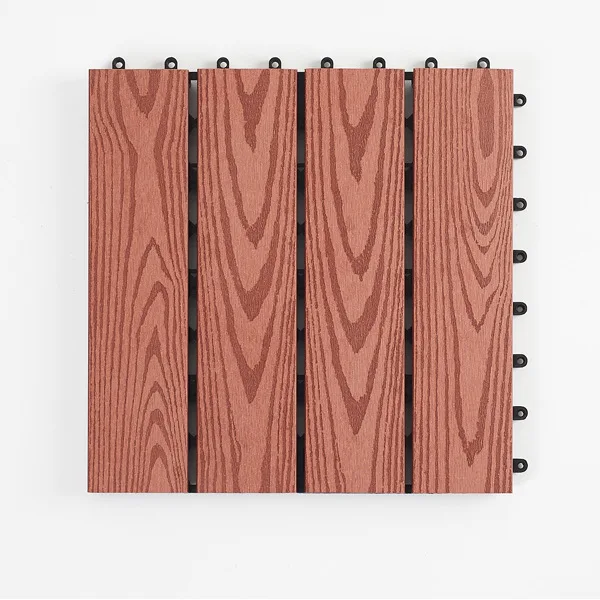 garden outdoor floor tile wpc flooring wood texture decking 300 x 300 x 22 mm wood fiber+HDPE WPC DIY interlock deck tile